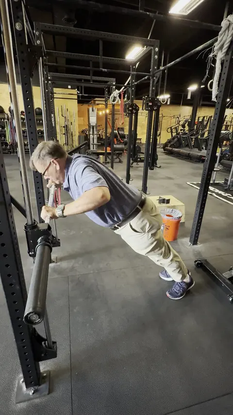 A man working out in a gym